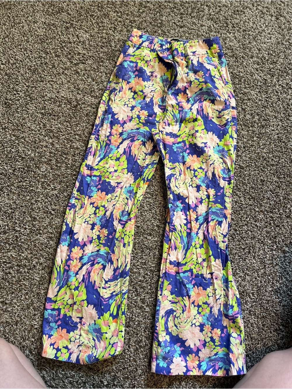ASOS Purple Floral Multicolor Cropped Pants